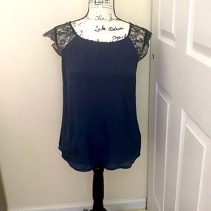 GUESS lace sleeve Chiffon Blouse Medium